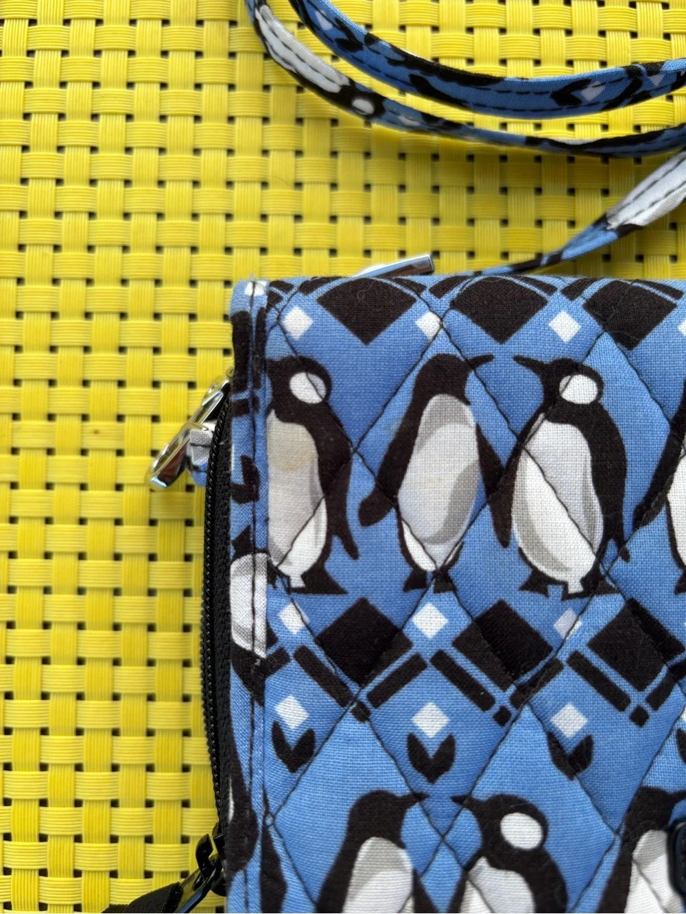 Vera Bradley Penguins Intarsia Blue RFID 3-in-1 Crossbody, Wristlet or Wallet